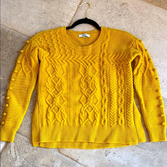 Madewell 🌺 Gold Cable Knit Sweater Sz XS - Picture 1 of 7
